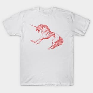 Nightmare Unicorn, Red Outline T-Shirt